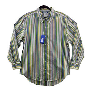 Austin Reed Womens Button Up Shirt Multicolor Striped Cotton Long Sleeve 12 New